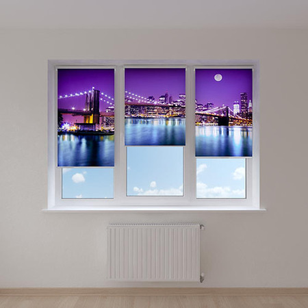 Рулонные шторы с фотопечатью ночной мегаполис